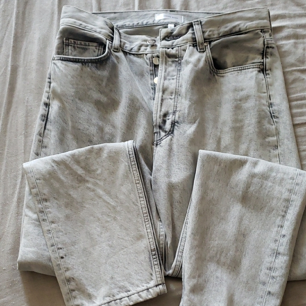 Anine Bing Gray High Rise Jeans Premium Denim Size 30